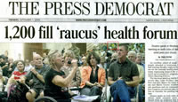 front page of Santa Rosa Press-Democrat August 31, 2009
